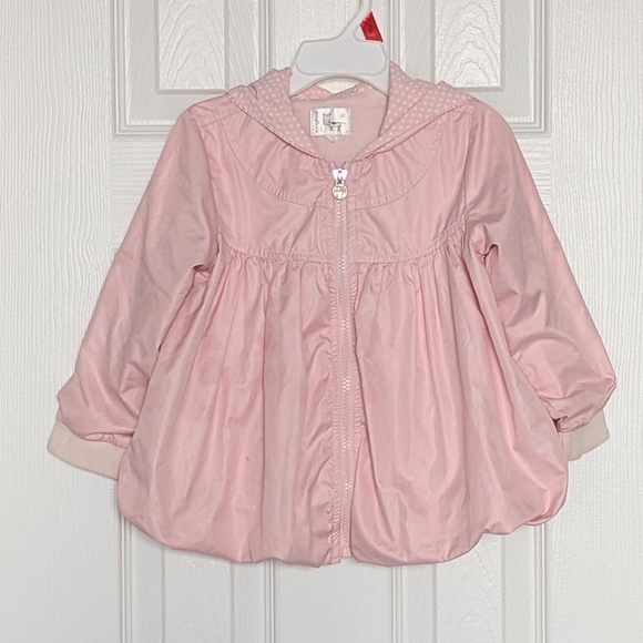 Girls' (Size 4) Pastel Pink Hooded  Zip-Front Jacket w/Balloon/Puffed Hem - Picture 10 of 16